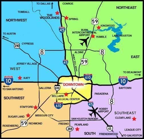 Houston airports map