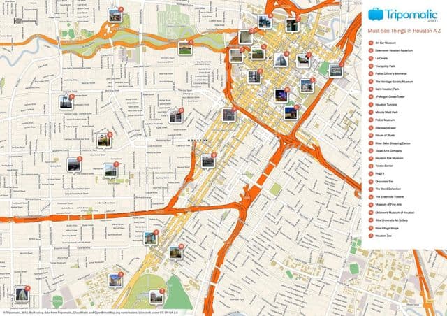 Houston sights map