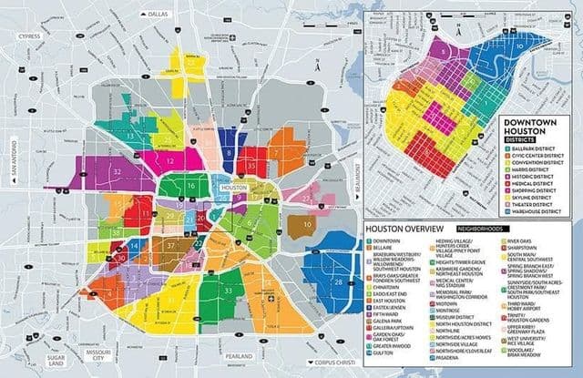 Houston neighborhoods map